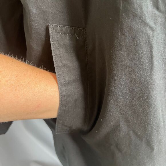 London Fog Black Union Made Wool Lined Classic Long Trench Coat Size 8 Regular - Picture 8 of 15